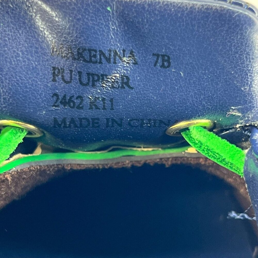 Lauren Ralph Lauren Womens Makenna Green Navy Blue Lace Up Size 7B Boat Shoes - Picture 11 of 11